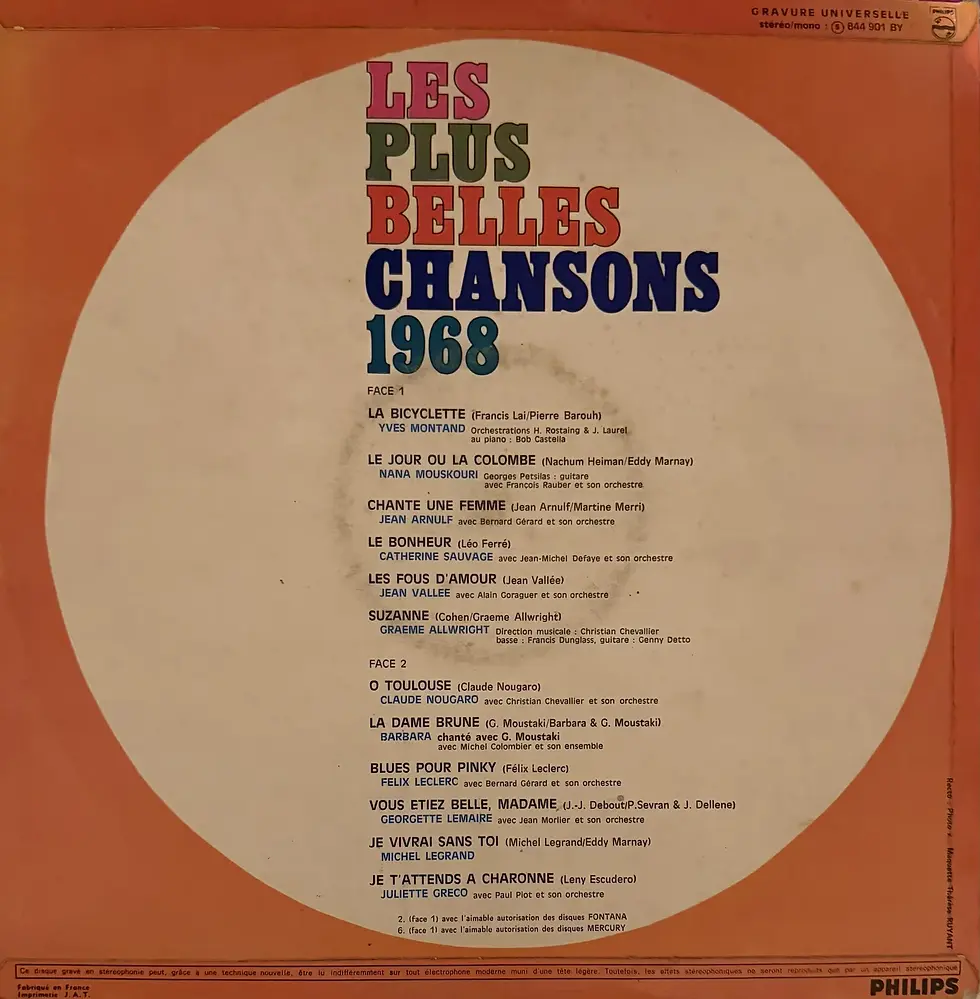 Disque vinyle de Compilation - Les Plus Belles Chansons 1968 | Vinyles & Vintage