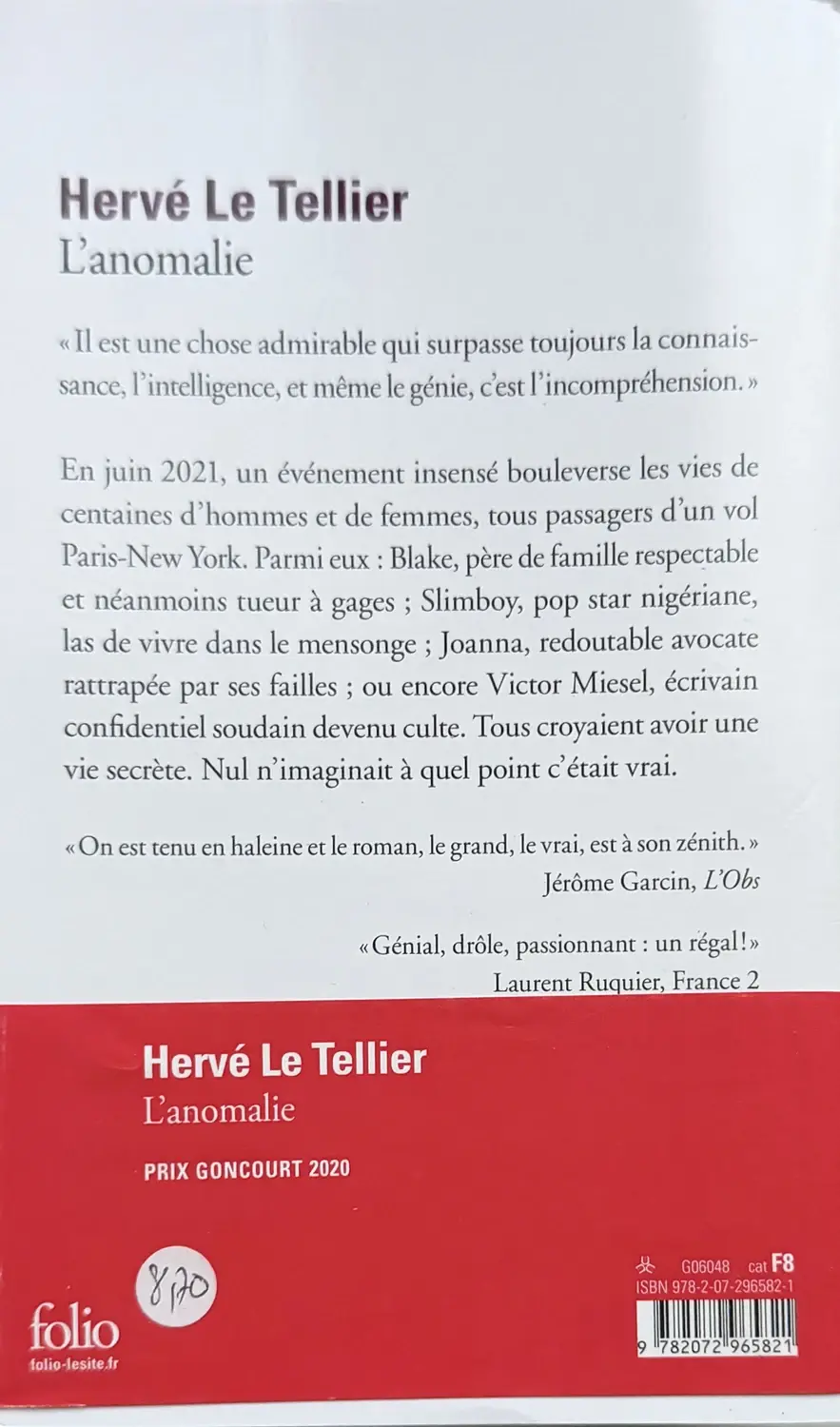 Livre de Hervé Le Tellier - L'anomalie | Vinyles & Vintage