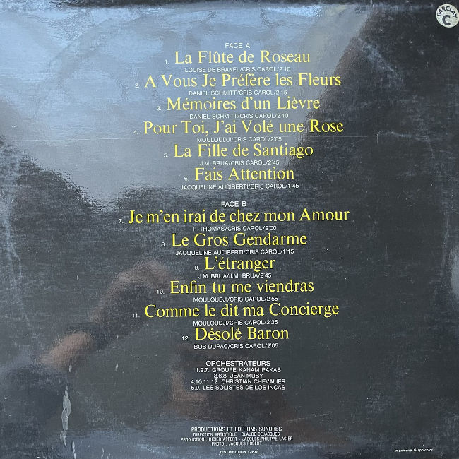 Miniature : Disque vinyle de Cris Carol en vente sur www.vinylesandvintage.com