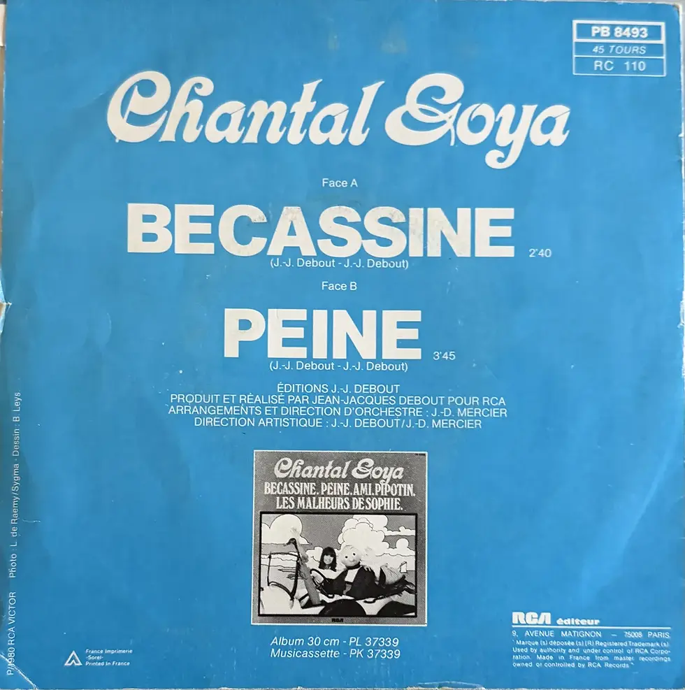 Disque vinyle de Chantal Goya - Bécassine | Vinyles & Vintage