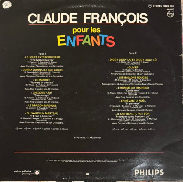 Miniature : Disque vinyle de Claude François ‎– Pour Les Enfants en vente sur www.vinylesandvintage.com