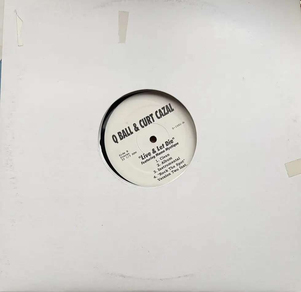 Miniature : Disque vinyle de Q Ball & Curt Cazal - Rock The Spot / Live & Let Die | Vinyles & Vintage