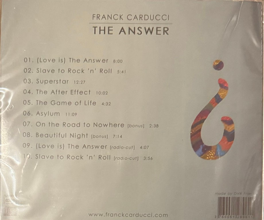 CD de Franck Carducci – The Answer en vente sur www.vinylesandvintage.com