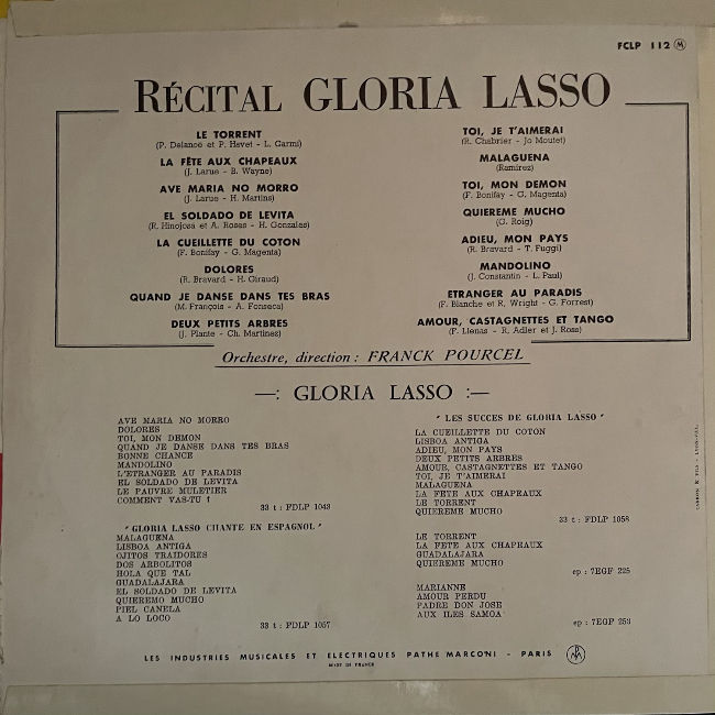 Miniature : Disque vinyle de Gloria Lasso -Les 16 best sellers en vente sur www.vinylesandvintage.com