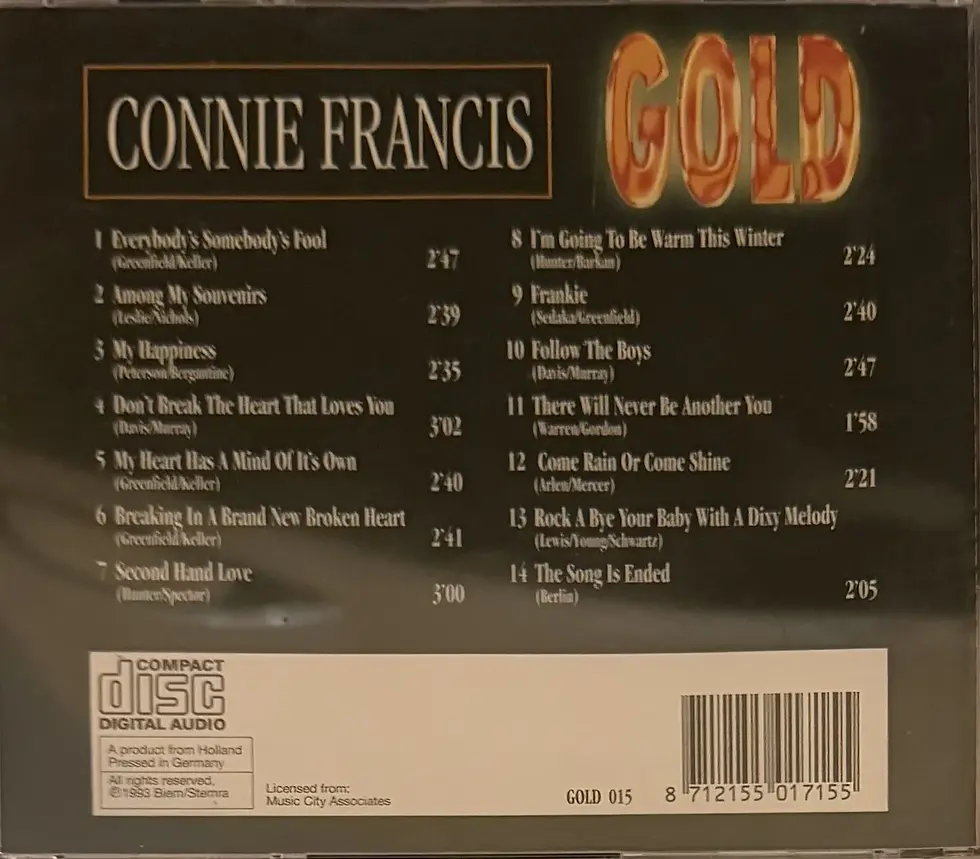 CD Audio de Connie Francis - Gold | Vinyles & Vintage