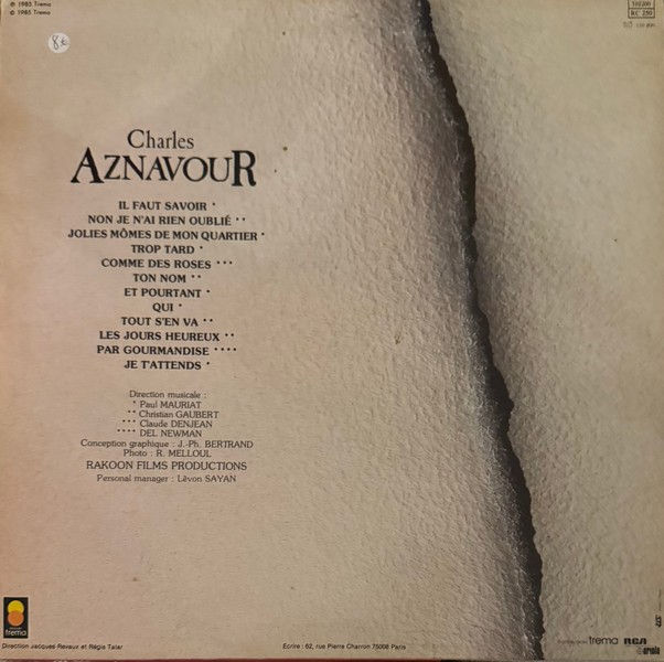 Miniature : Disque vinyle de Charles Aznavour - Il Faut Savoir en vente sur www.vinylesandvintage.com