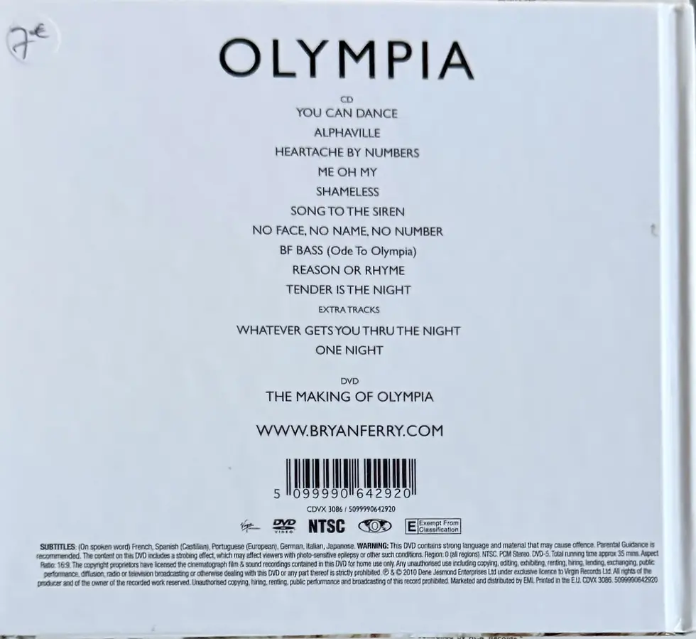 CD Audio de Bryan Ferry - Olympia | Vinyles & Vintage