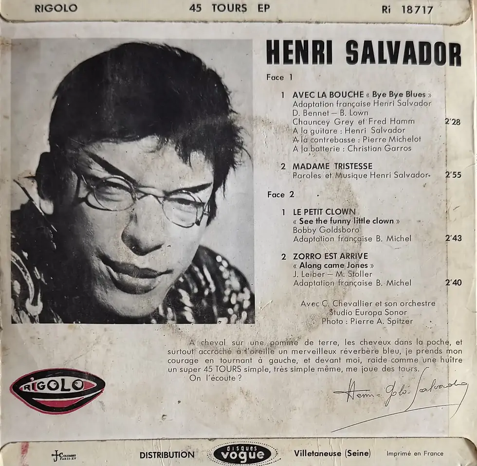 Disque vinyle de Henri Salvador - Zorro Est Arrivé | Vinyles & Vintage