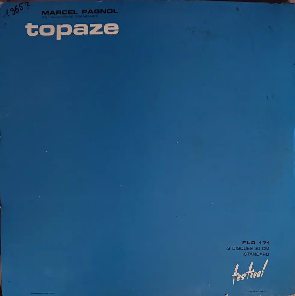 Disque vinyle de Marcel Pagnol - Topaze | Vinyles & Vintage