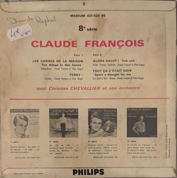 Disque vinyle de Claude François – Les Choses De La Maison en vente sur www.vinylesandvintage.com