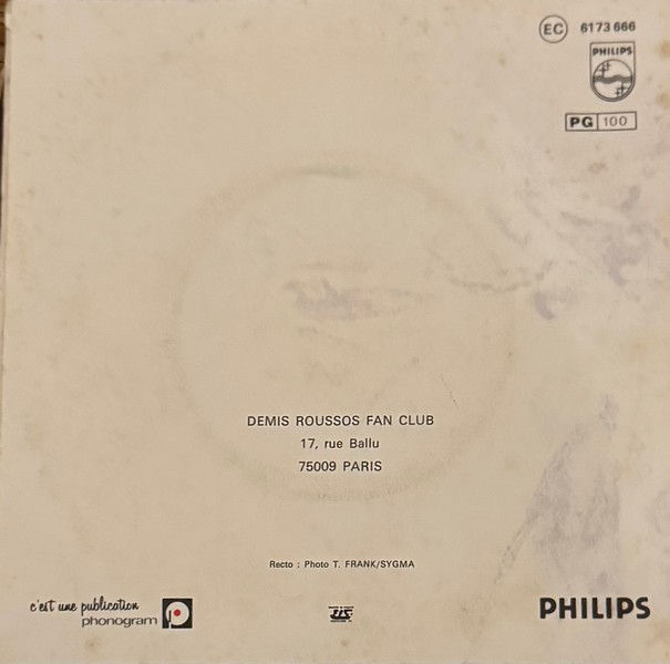 Disque vinyle de Démis Roussos - Loin Des Yeux Loin Du Cœur en vente sur www.vinylesandvintage.com