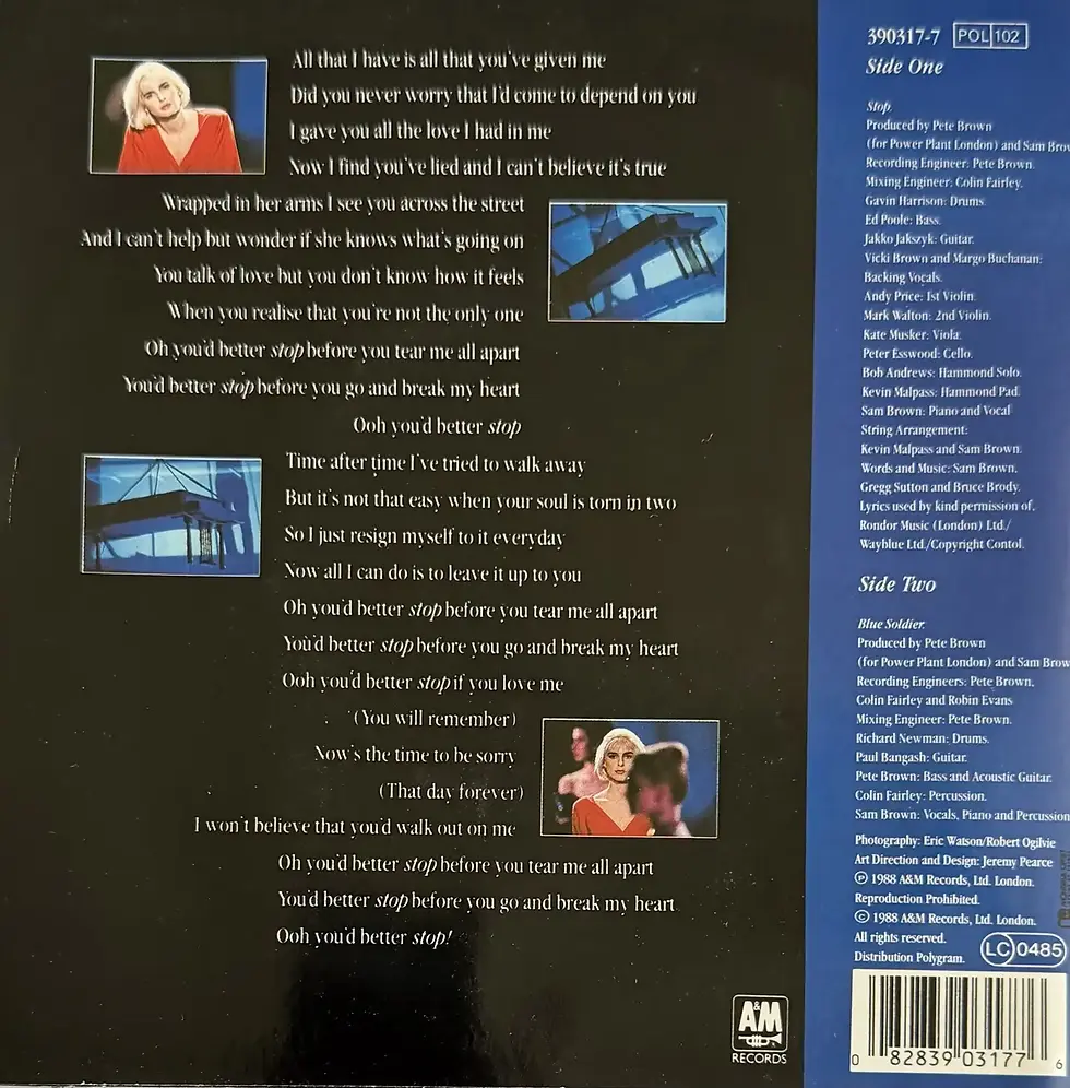 Disque vinyle de Sam Brown - Stop! | Vinyles & Vintage