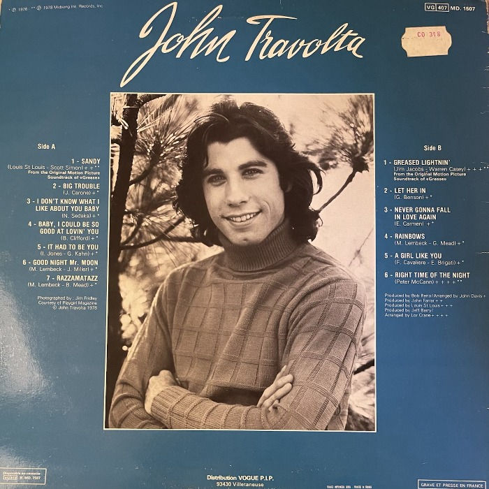 Disque vinyle de John Travolta en vente sur www.vinylesandvintage.com