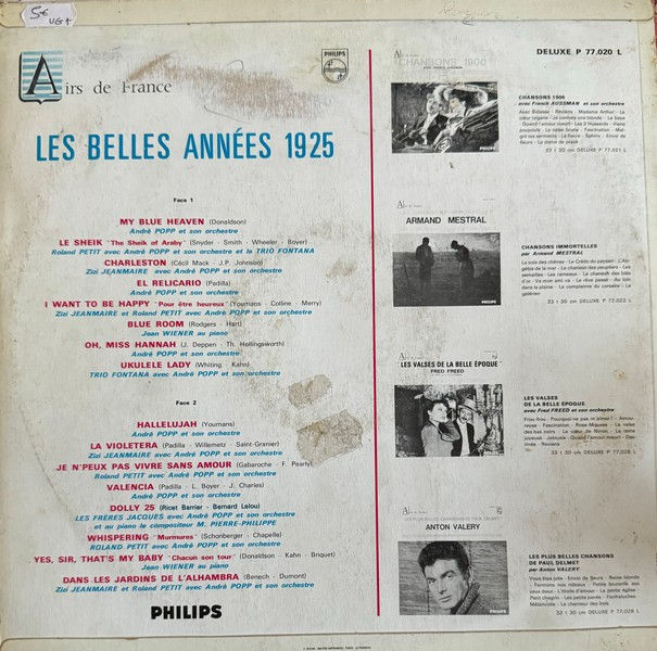 Miniature : Disque vinyle de Les Belles Années 1925 en vente sur www.vinylesandvintage.com