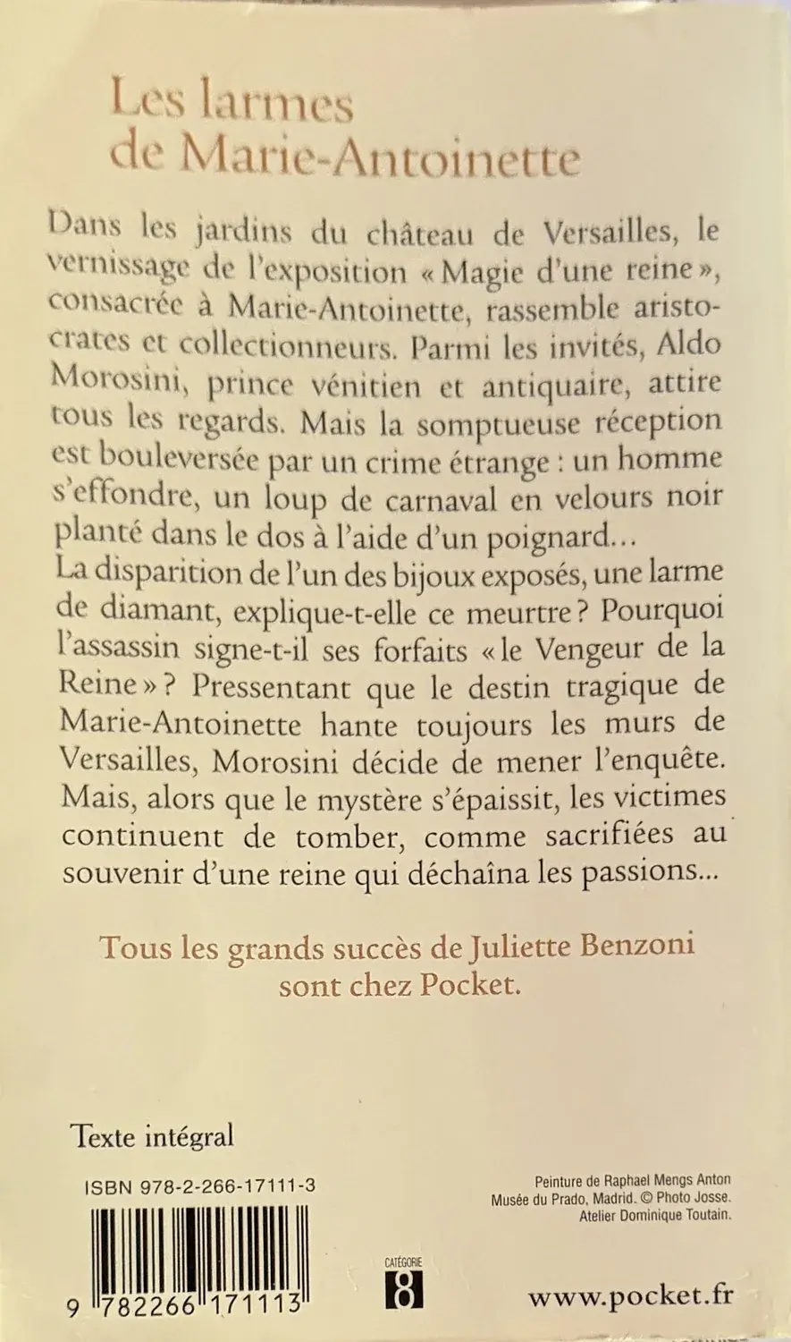 Livre de Juliette Benzoni - Les larmes de Marie-Antoinette | Vinyles & Vintage