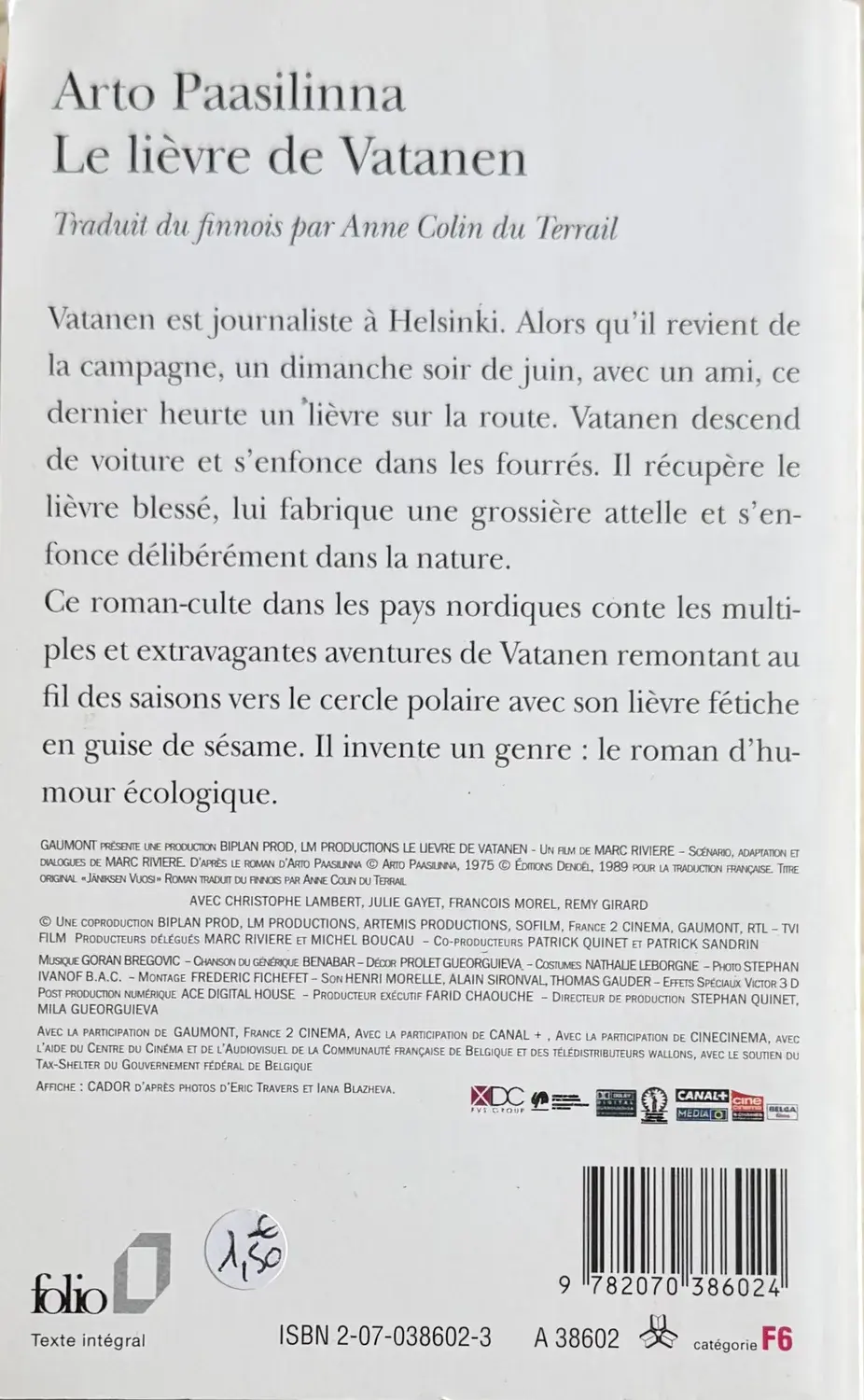 Livre de Arto Paasilinna - Le lièvre de Vatanen | Vinyles & Vintage