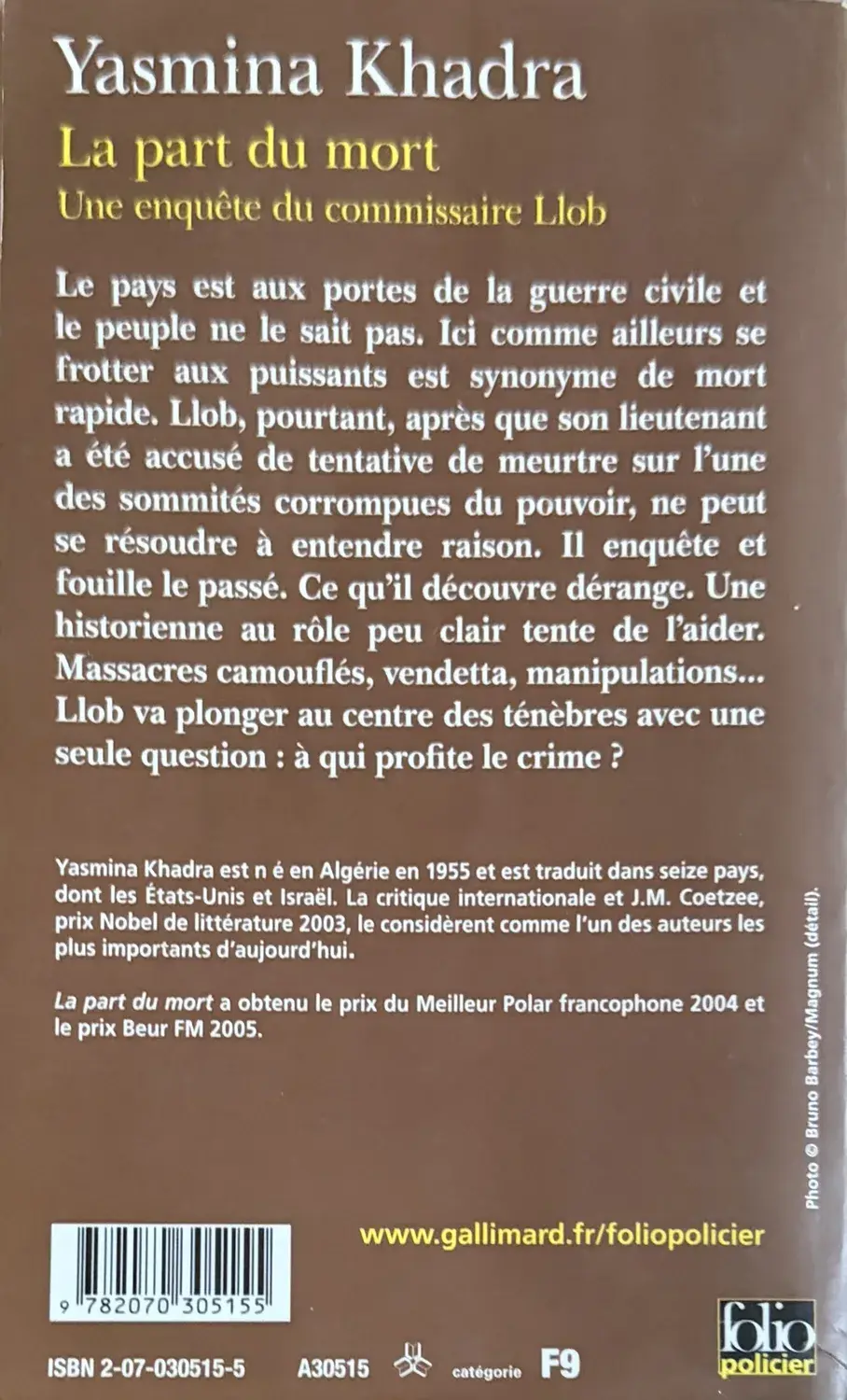 Livre de Yasmina Khadra - La part du mort | Vinyles & Vintage