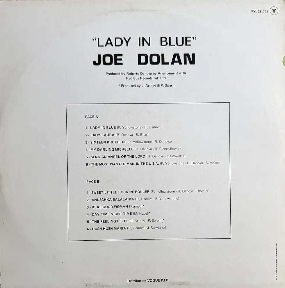 Disque vinyle de  Joe Dolan - Lady In Blue | Vinyles & Vintage