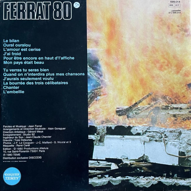 Miniature : Disque vinyle de Jean Ferrat - Ferrat 80 en vente sur www.vinylesandvintage.com