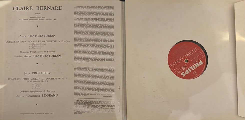 Miniature : Disque vinyle de Claire Bernard ‎– Concerto Pour Violon Et Orchestre en vente sur Vinyles And Vintage