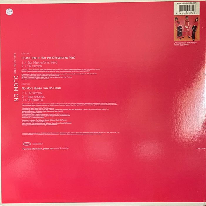 Miniature : Disque vinyle de 3LW ‎– I Can't Take It / No More en vente sur www.vinylesandvintage.com