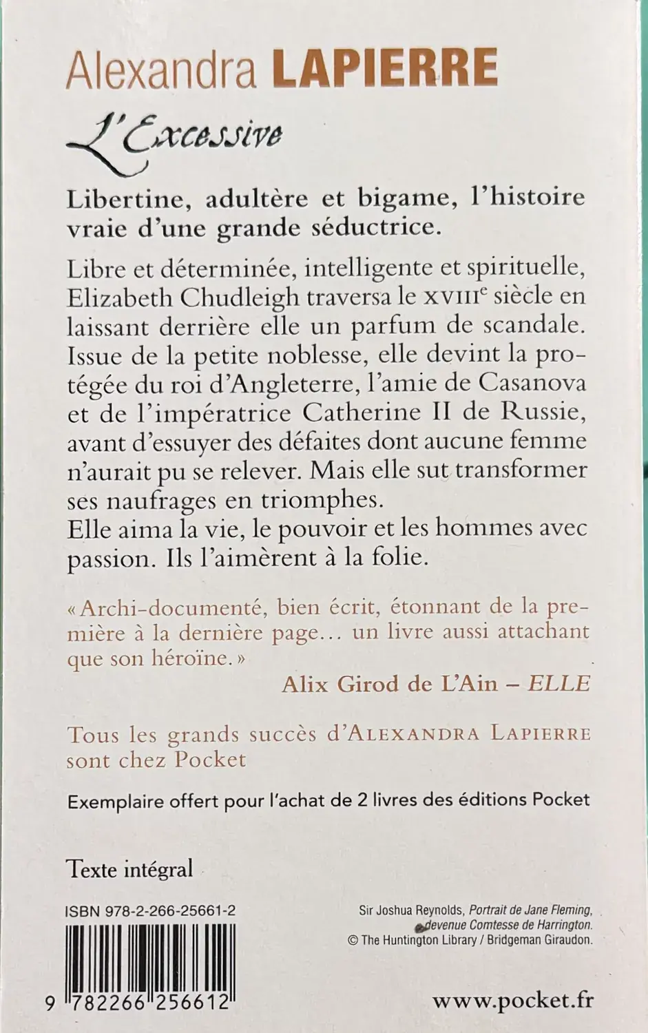 Livre de Alexandra Lapierre - L'Excessive | Vinyles & Vintage