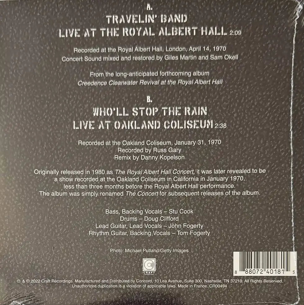 Disque vinyle de Creedence Clearwater Revival - Travelin' Band (Live At The Royal Albert Hall) | Vinyles & Vintage