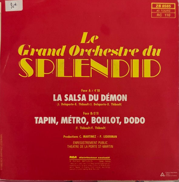 Miniature : Disque vinyle de Le Grand Orchestre Du Splendid - La Salsa Du Démon en vente sur www.vinylesandvintage.com