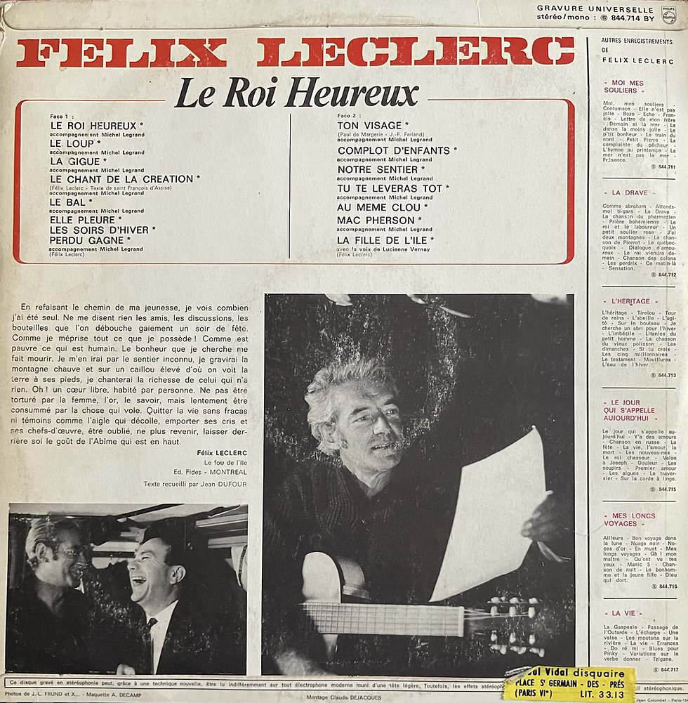 Miniature : Felix Leclerc - Le roi heureux