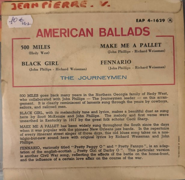 Disque vinyle de The Journeymen ‎– Sing American Ballads en vente sur www.vinylesandvintage.com