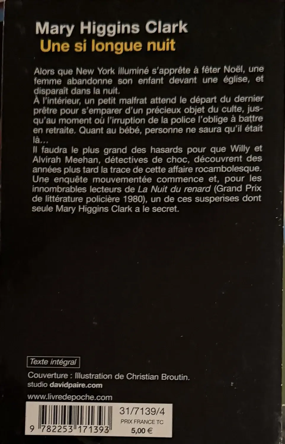 Livre de Mary Higgins Clark - Une si longue nuit | Vinyles & Vintage