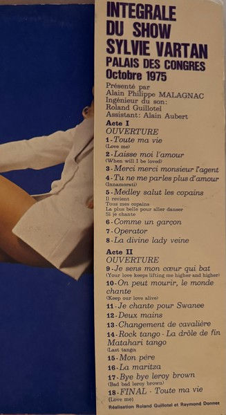 Miniature : Disque vinyle de Sylvie Vartan ‎– Show Au Palais Des Congrès en vente sur Vinyles & Vintage