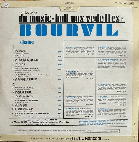 Miniature : Disque vinyle de Bourvil – Du Music-Hall Aux Vedettes - 1 en vente sur www.vinylesandvintage.com