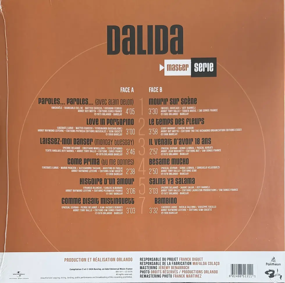 Disque vinyle de Dalida - Master Series | Vinyles & Vintage
