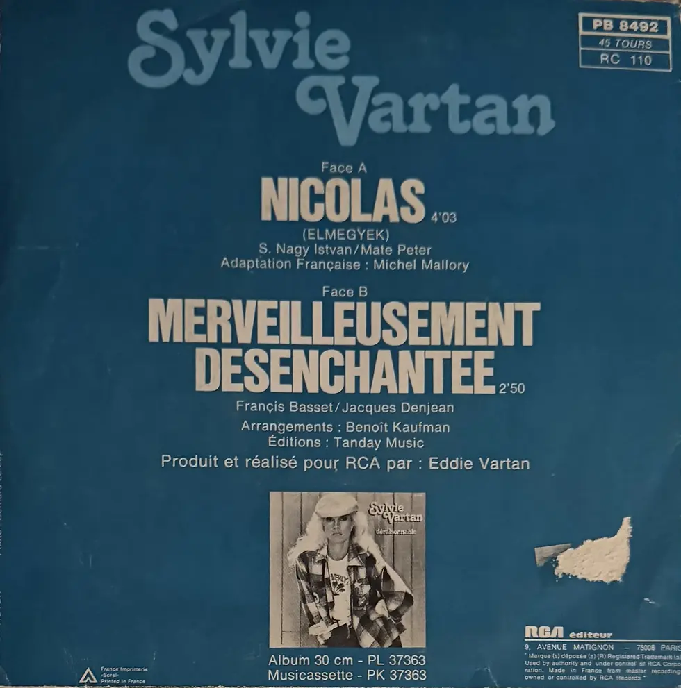 Miniature : Disque vinyle de Sylvie Vartan - Nicolas | Vinyles & Vintage