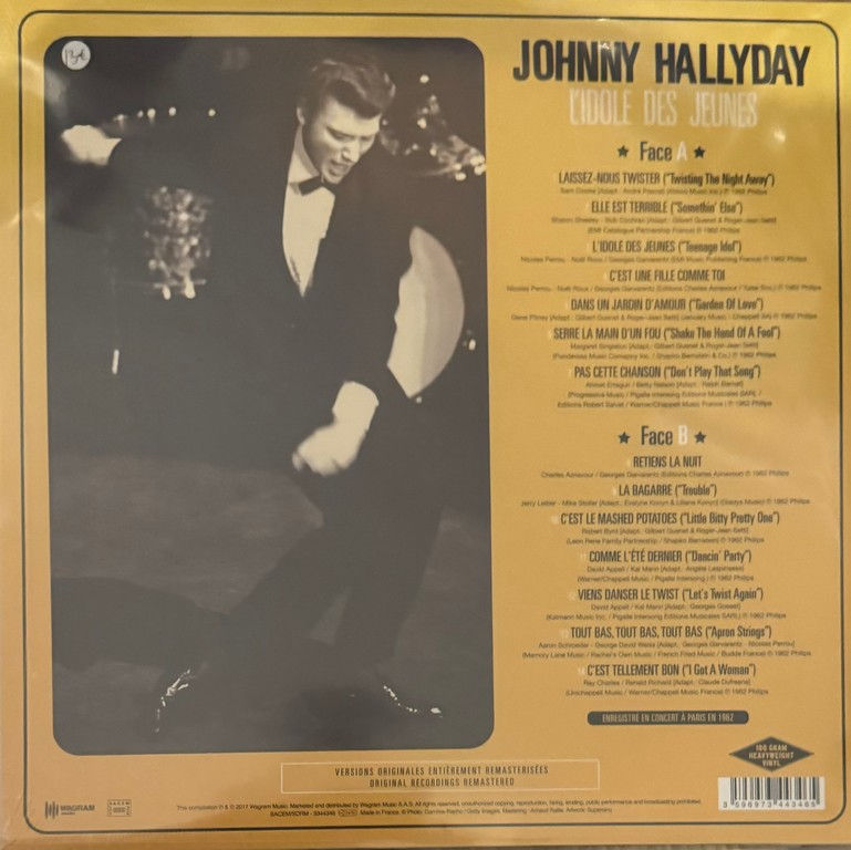 Miniature : Disque vinyle de Johnny Hallyday - L’idole des jeunes en vente sur www.vinylesandvintage.com
