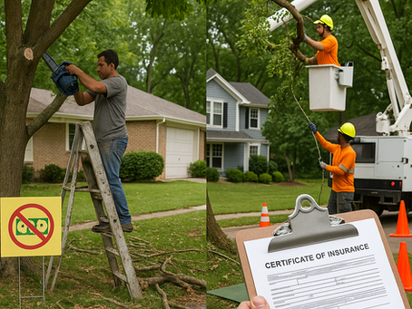 photo of Cheap shortcut vs. professional, insured tree work.