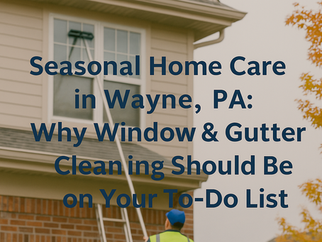 graphic says "Seasonal Home Care in Wayne, PA: Why Window & Gutter Cleaning Should Be on Your To-Do-List"