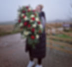 Classic Red & White Rose Coffin Spray