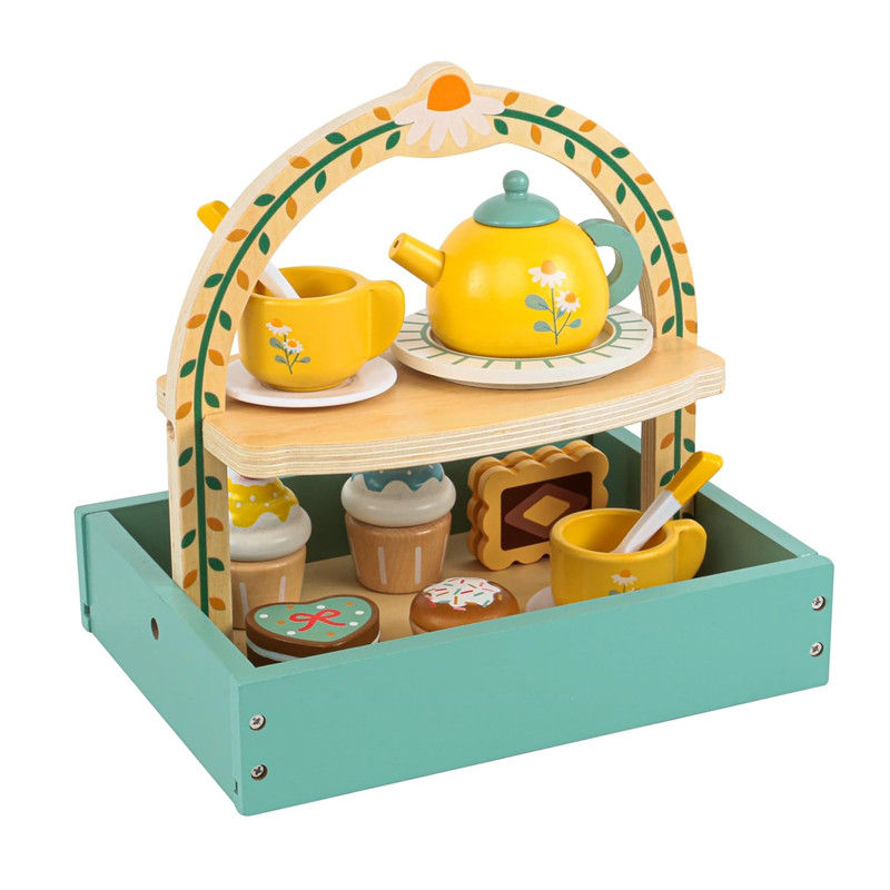 Thumbnail: Wooden Pretend Play Kitchen Toys Coffee Machine Mixer Ice Cream Cake Toy Kids Pl
