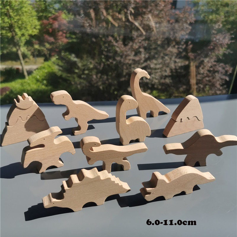 Thumbnail: Kids Wooden Toys Pastel Nordic Buiding Blocks Stacking Crochet House  Animals Ra