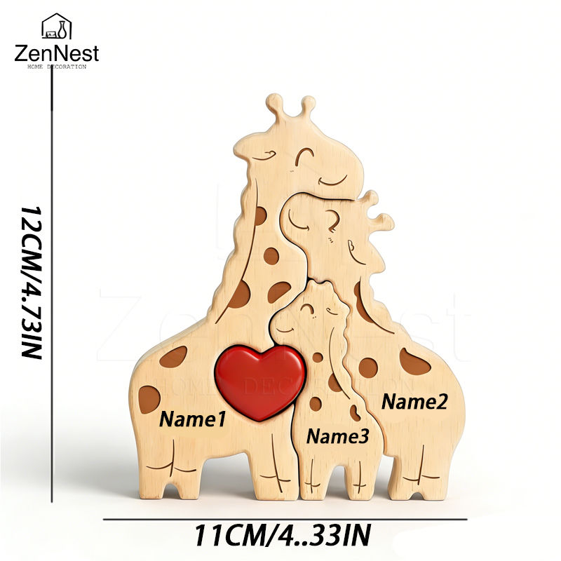 Thumbnail: Personalized Wooden Giraffe Puzzle  Heartwarming Keepsake Gift  Home Décor  Wed