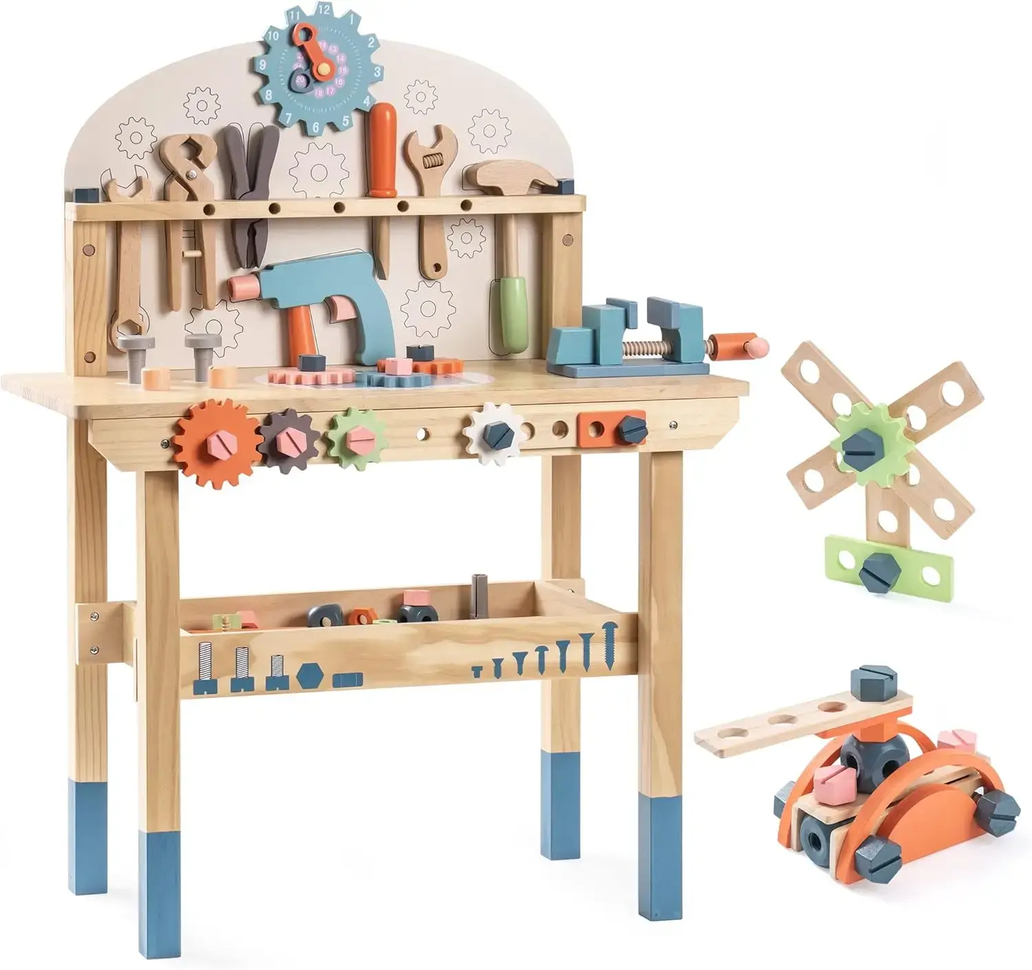 Robotime Robud Kids Tool Bench Set Large Wooden Work Bench Construction Toys Wor