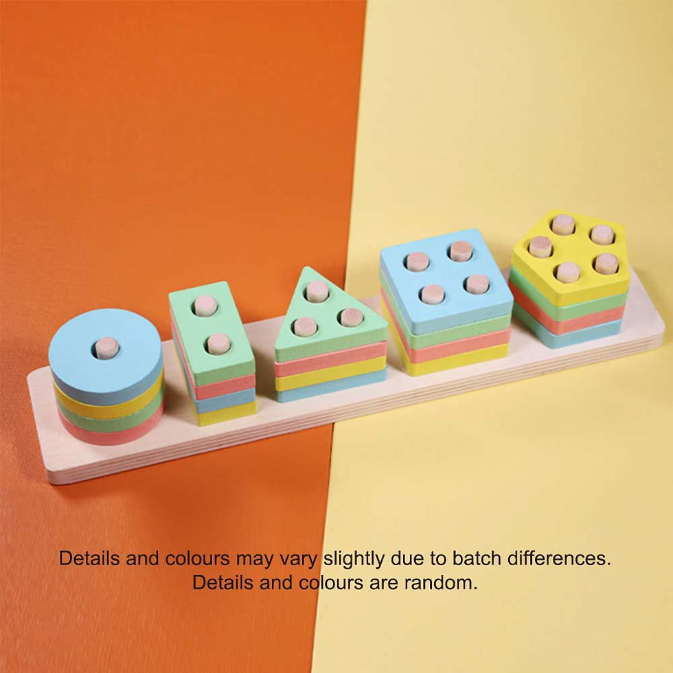 Thumbnail: Montessori Wood Toys for Kids Wooden Sorting Stacking Toys for Baby Toddlers Edu