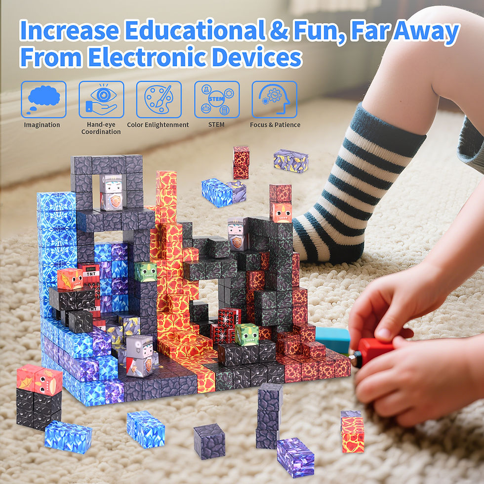 Thumbnail: Magnetic Building Blocks 25-128Pcs Construction Games for Children STEM Educatio