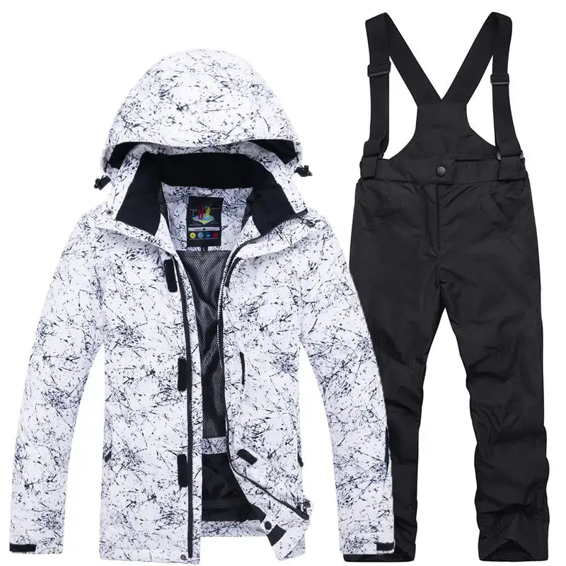 Miniature : Thermal Kids Ski Suit Boys Girls Ski Jacket Pants Set Windproof Waterproof