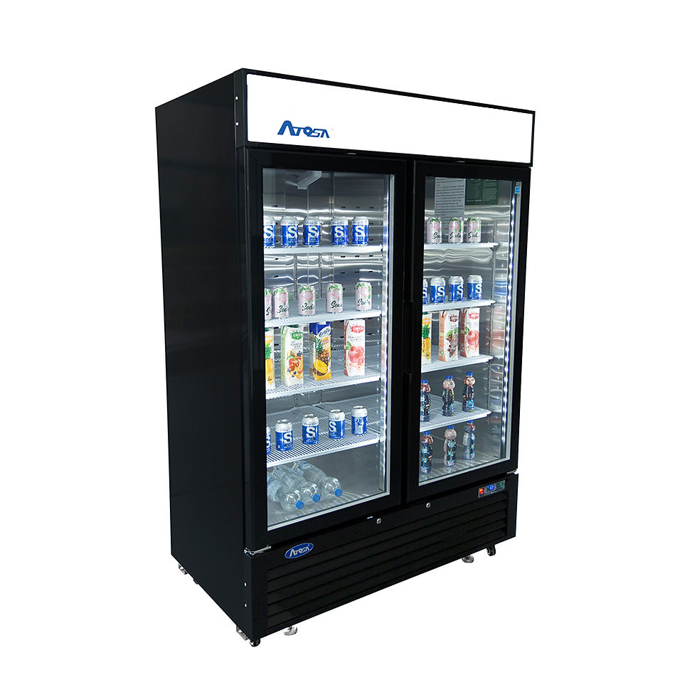 Miniature : Atosa 39" Two Door Freezer Black Cabinet - MCF8732GR