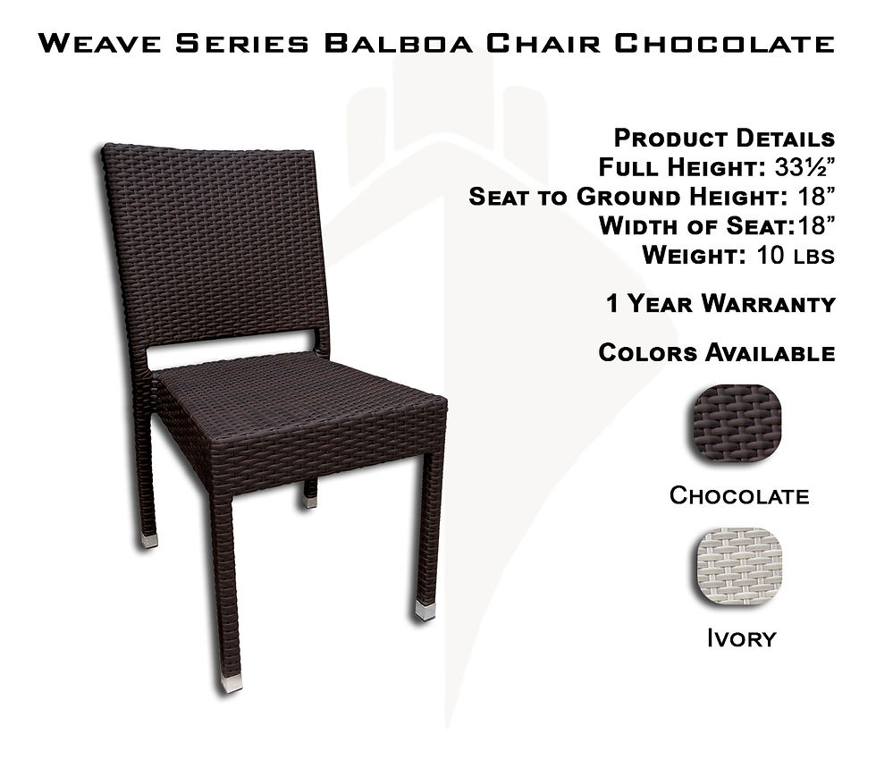 outdoor black weave chair specs