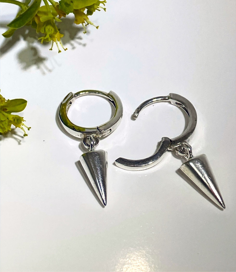 Thumbnail: Silver Spike Huggie Earring