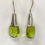 Thumbnail: Faceted peridot, august birthstone hook through dangly earring